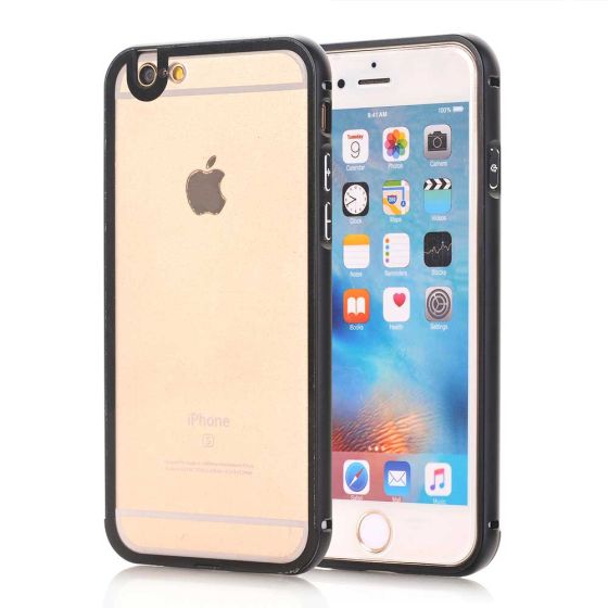 iPhone 6 Hülle Alu Case Anthrazit - Transparent