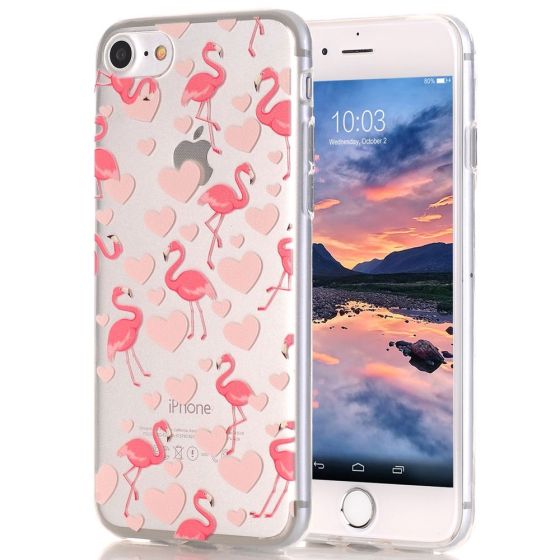 Silikon Handyhülle für iPhone 7 - Flamingos