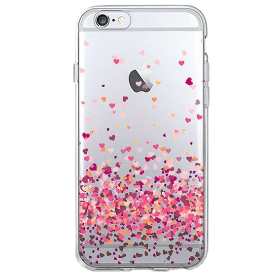 Silikon Handyhülle für iPhone 7 - Rosa Herzen