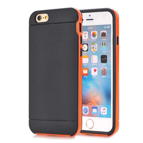 Handyhülle für iPhone 5 / 5s / SE in Schwarz / Orange 