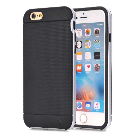 Handyhülle für Apple iPhone 6 Plus / 6s Plus Covercase in Schwarz / Silber