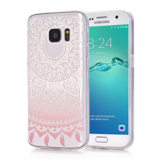 Silikon Handyhülle für Galaxy S8 - Mandala/Rosa | Versandkostenfrei