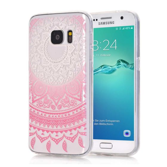 Silikon Hülle für Samsung Galaxy A5 2016 Hülle mit Mandala Pink | handyhuellen-24.de