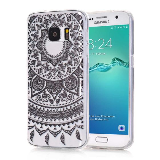 Silikon Hülle für Samsung Galaxy A3 2016 mit Mandala in Schwarz | Versandkostenfrei