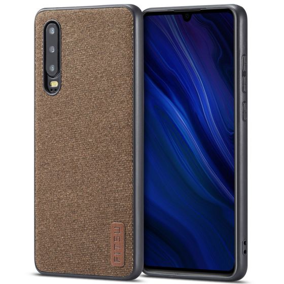 Stoff Hülle für Huawei P30 Braun