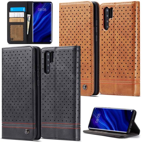 Handytasche für Huawei P30 Pro Flipcase Schwarz & Braun