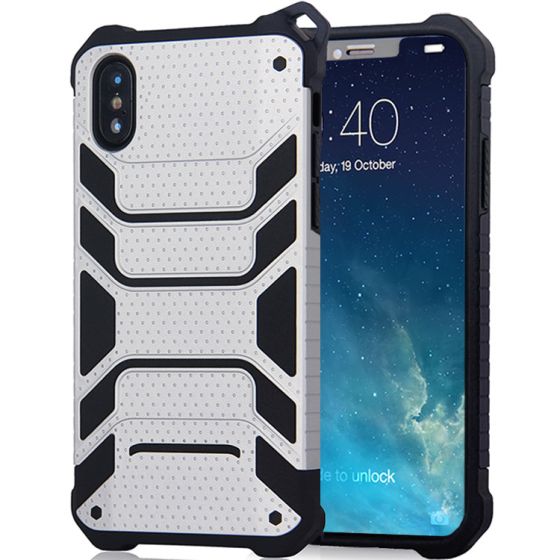 Robuste Handyhülle für iPhone X Outdoor Case Silber