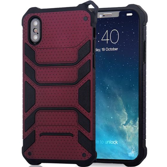 Robuste Handyhülle für iPhone X Outdoor Case Weinrot