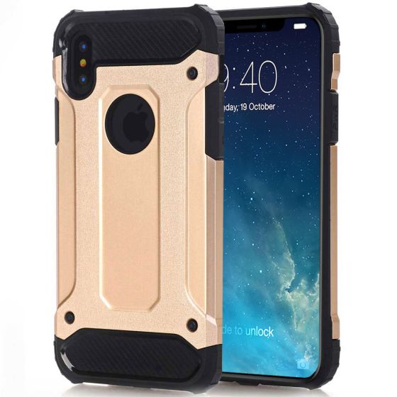 Fitsu iPhone X Outdoor Handyhülle in Gold | handyhuellen-24.de