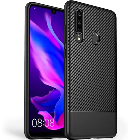 Flexible Carbon Hülle für Huawei P30 Lite Handyschale in Schwarz