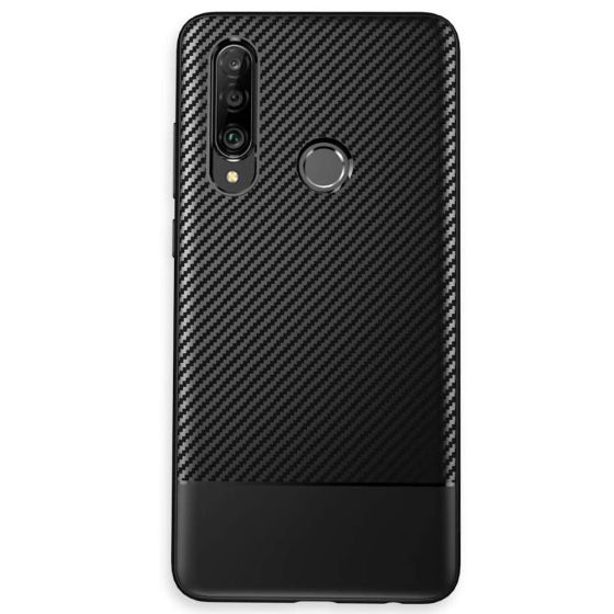 Carbon Hülle für Huawei P30 Lite Case in Schwarz