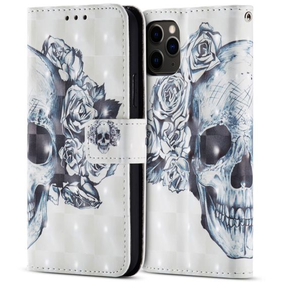 Fitsu iPhone 11 Pro Flipcase mit Totenkopf Motiv | Ohne Versandkosten | handyhuellen-24.de