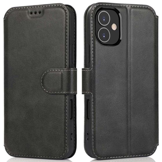 Handytasche für iPhone 17 Hülle Schwarz Flipcase mit Klappverschluss