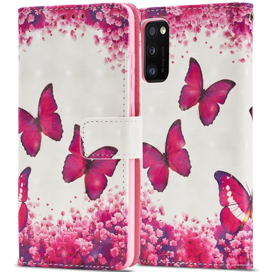 Flipcase für Samsung Galaxy A51 Handytasche mit Schmetterling Motiv