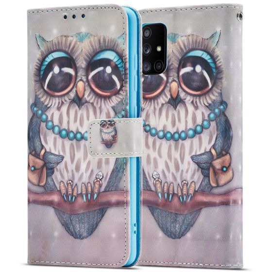 Flipcase für Samsung Galaxy A71 Handytasche mit Eulen Motiv