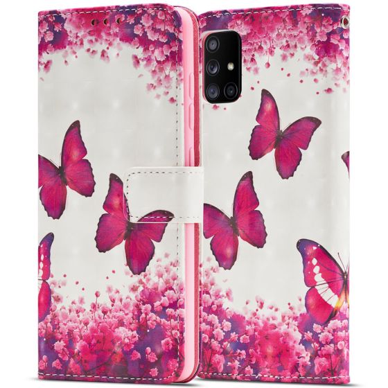 Flipcase für Samsung Galaxy A71 Handytasche mit Schmetterling Motiv