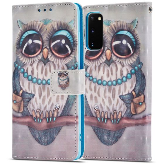 Flipcase für Samsung Galaxy S20 Handytasche mit Eulen Motiv