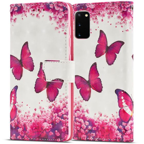 Flipcase für Samsung Galaxy S20 Handytasche mit Schmetterling Motiv