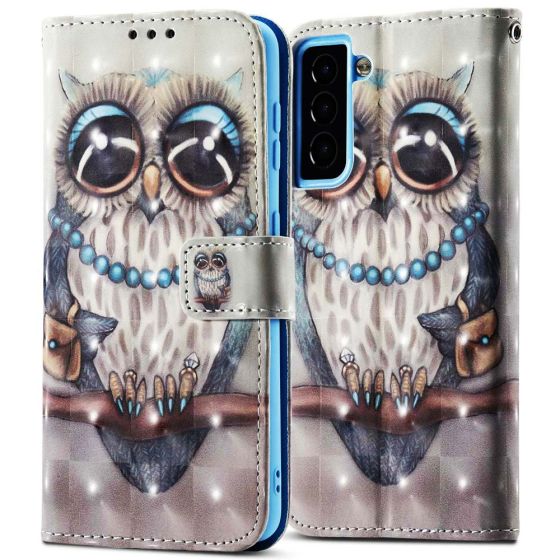 Flipcase für Samsung Galaxy S21 Handytasche mit Eulen Motiv