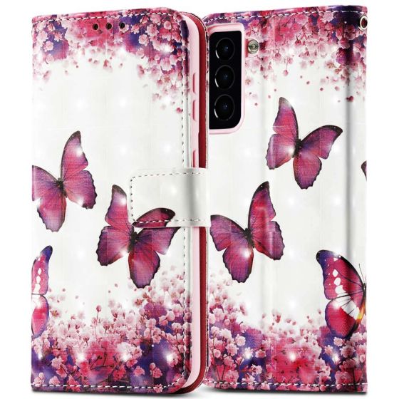 Handyhülle für Samsung Galaxy S21 Flipcase Schmetterling