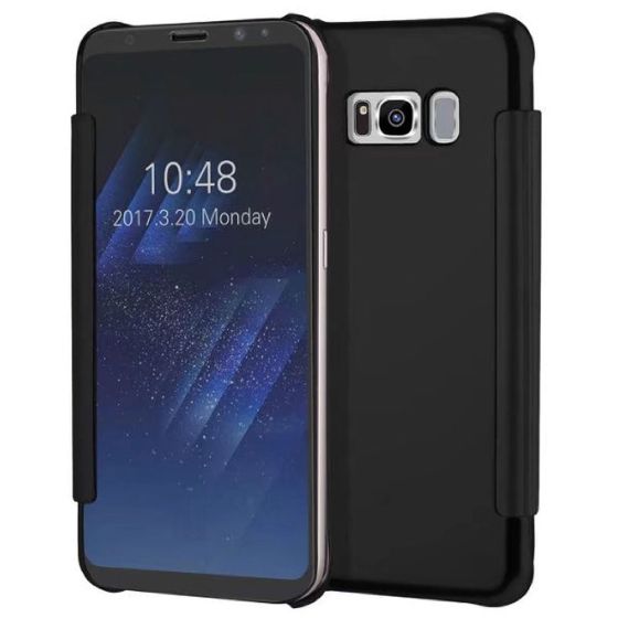 Samsung Galaxy S8 Plus Spiegel Hülle Schwarz | handyhuellen-24.de