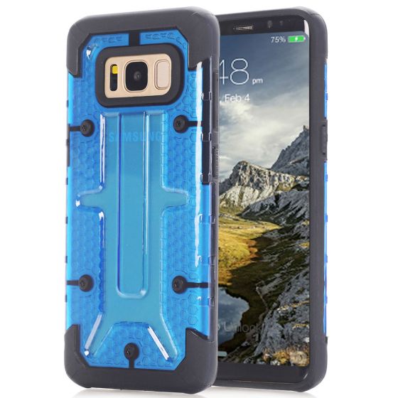 Outdoor Hülle für Galaxy S8 in Blau-Transparent | handyhuellen-24.de