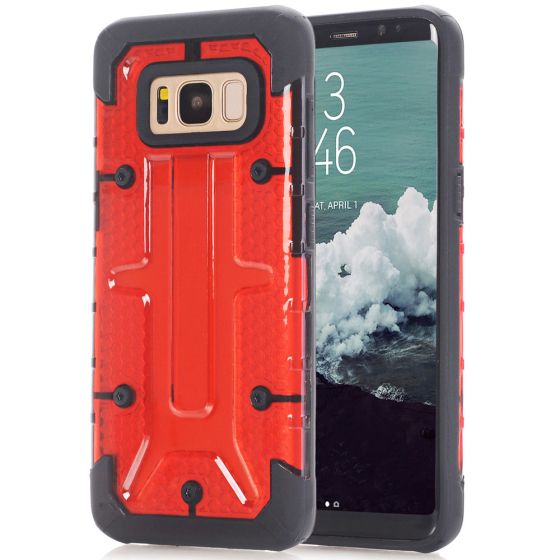 Outdoor Hülle für Samsung Galaxy S8 Plus in Rot-Transparent