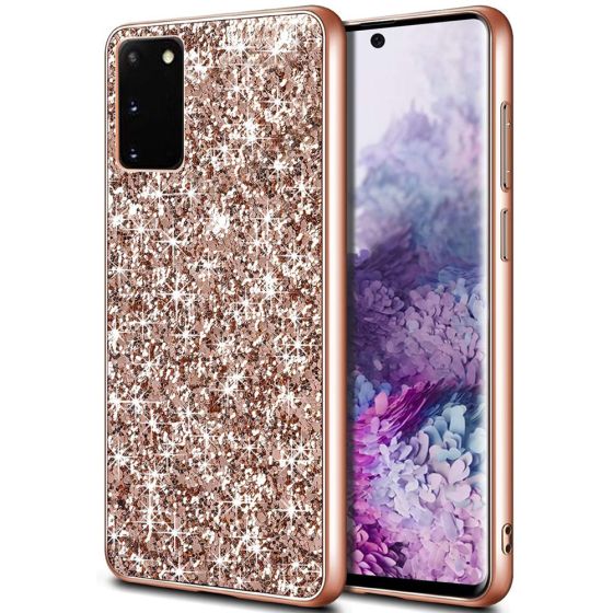 Glitzer Hülle für Samsung Galaxy S20 Glitter Case Roségold