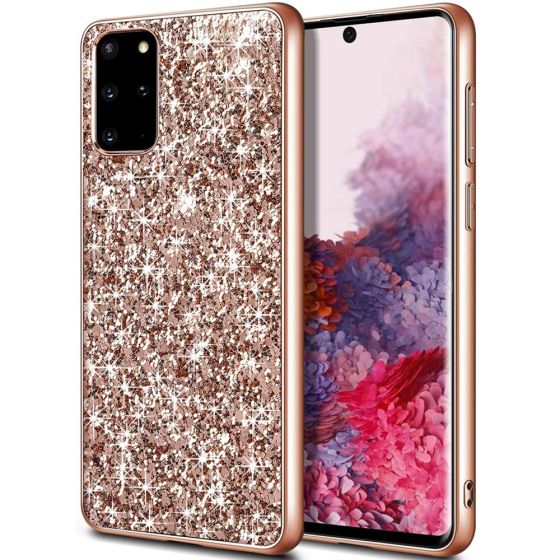 Glitzer Hülle für Samsung Galaxy S20 Plus Glitter Case Roségold