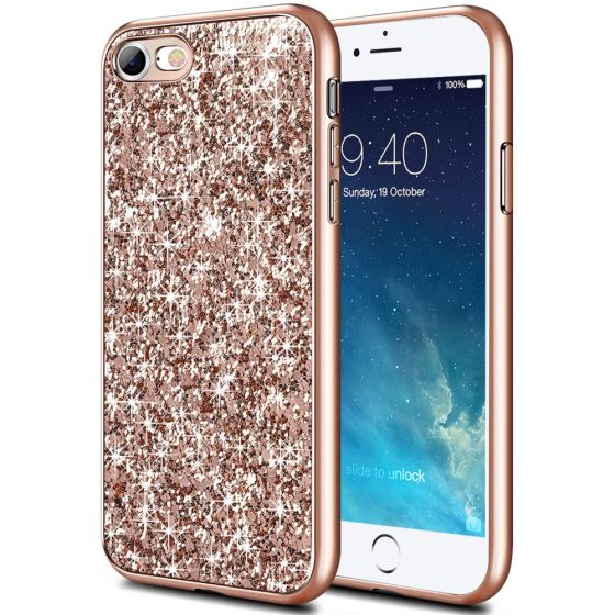 Glitzer Hülle für iPhone 8 Glitter Case Roségold