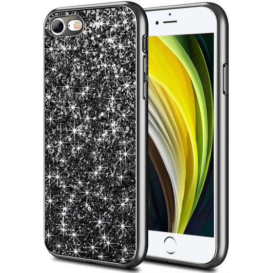 Glitzer Hülle für iPhone SE 2020 Glitter Case Anthrazit