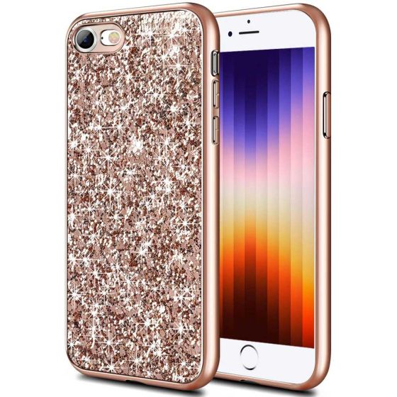 Glitzer Hülle für Apple iPhone SE (2022) Glitter Case Roségold