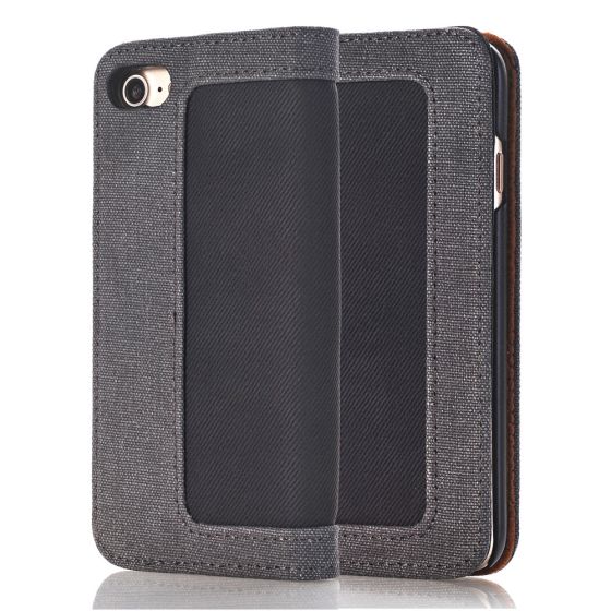 iPhone 6 / 6s Handytasche aus Jeansstoff in Schwarz / Grau