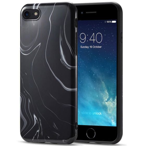Handyhülle für iPhone 8 Handyhülle / Case in Marmor Optik Schwarz