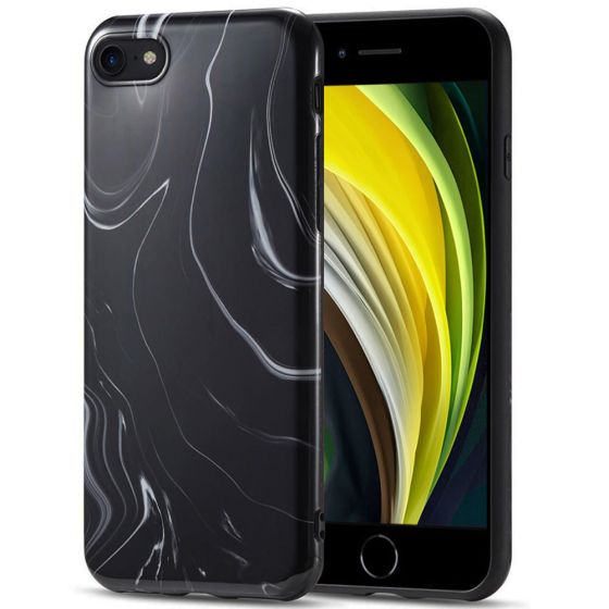 Handyhülle für iPhone SE 2020 Handyhülle / Case in Marmor Optik Schwarz
