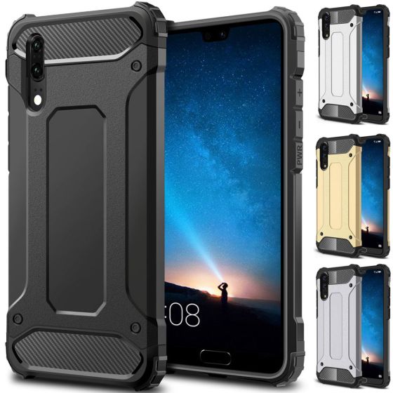 Handyhülle für Huawei P20 Outdoor Case Schwarz, Silber, Gold und Grau