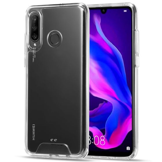 Transparente kristallklare Hülle für Huawei P30 Lite Hybrid Case mit weichem TPU-Silikon Rahmen und robuster Rückseite