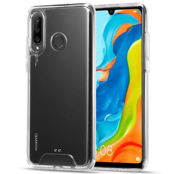 Transparente kristallklare Hülle für Huawei P30 Lite New Edition Hybrid Case mit weichem TPU-Silikon Rahmen und robuster Rückseite