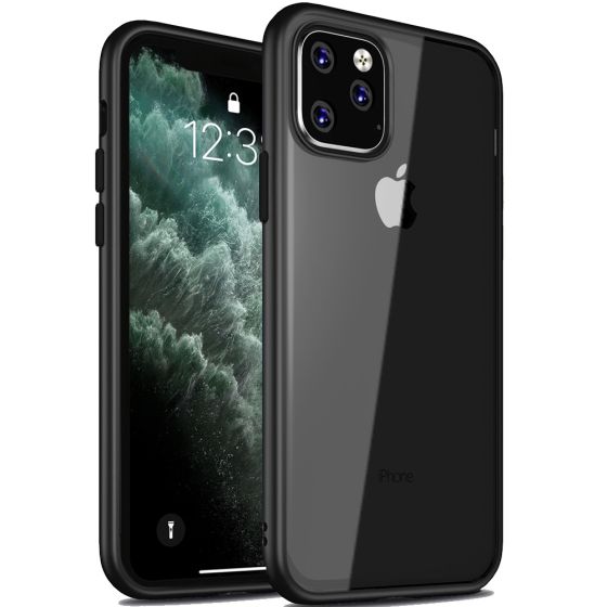 Transparente kristallklare Hülle für iPhone 11 Pro Max Case mit weichem schwarzen Rahmen