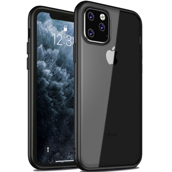 Transparente kristallklare Hülle für iPhone 11 Pro Case mit weichem schwarzen Rahmen