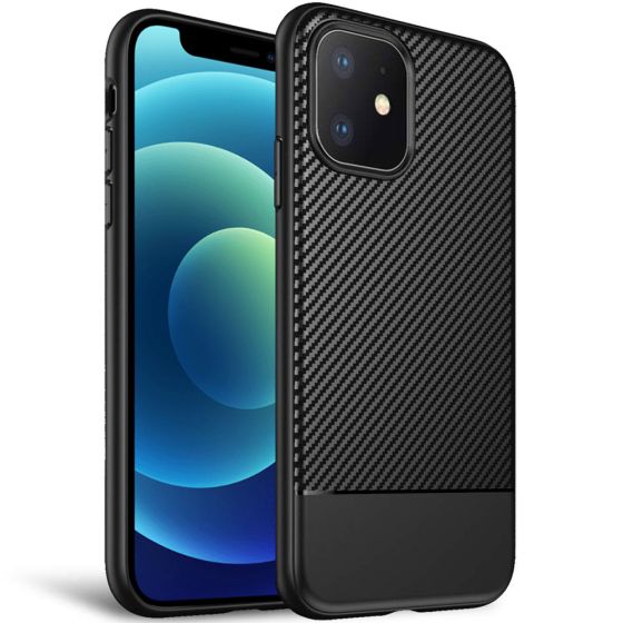 Handyhülle für iPhone 12 Mini Carbon Case Schwarz