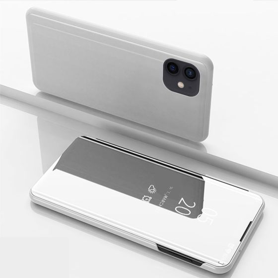 Spiegel Handyhülle für Apple iPhone 12 Mini Flipcase in Silber