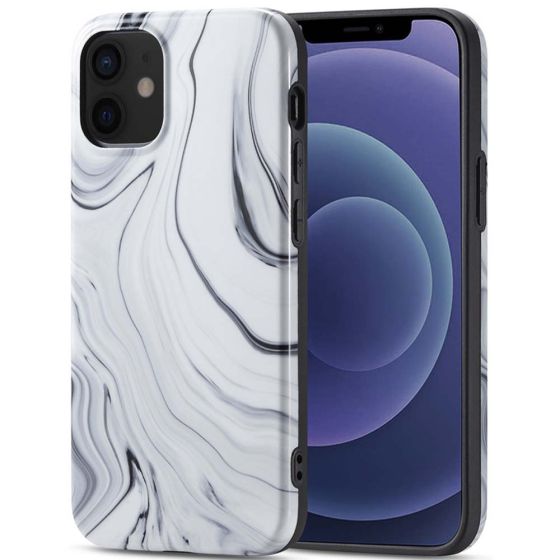 Handyhülle für iPhone 12 Mini Handyhülle / Case in Marmor Optik Weiß