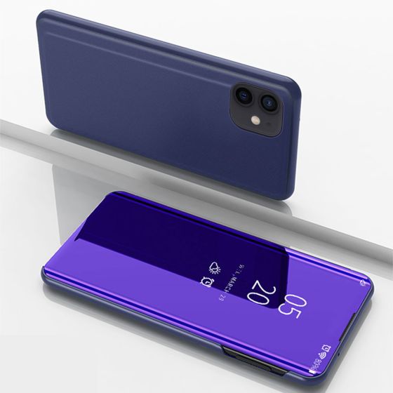 Spiegel Handyhülle für Apple iPhone 12 Pro Flipcase Violett