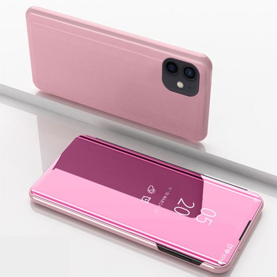 Spiegel Handyhülle für Apple iPhone 12 Pro Flipcase Rosa
