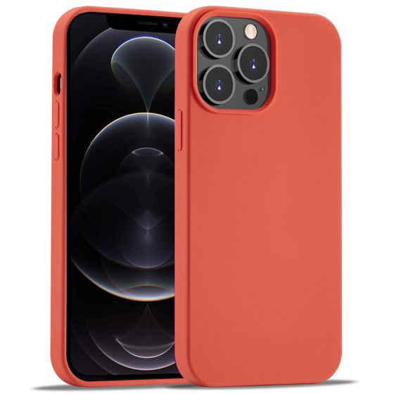 Handyhülle für Apple iPhone 12 Pro Silikon Case Korallenrot