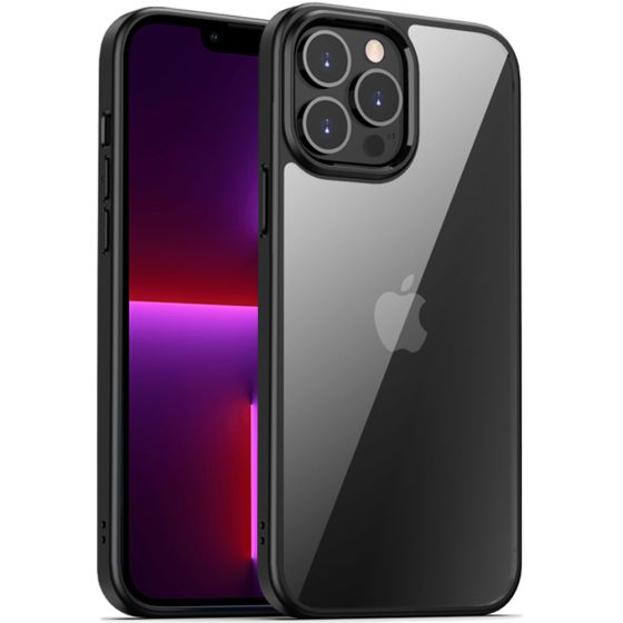 Transparente Schutzhülle für iPhone 13 Pro Max Case mit schwarzen Rahmen