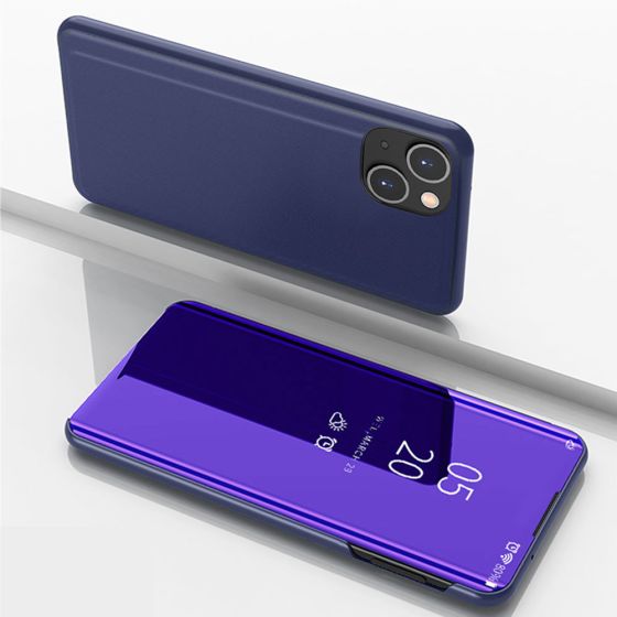 Spiegel Handyhülle für Apple iPhone 14 Plus Flipcase Violett