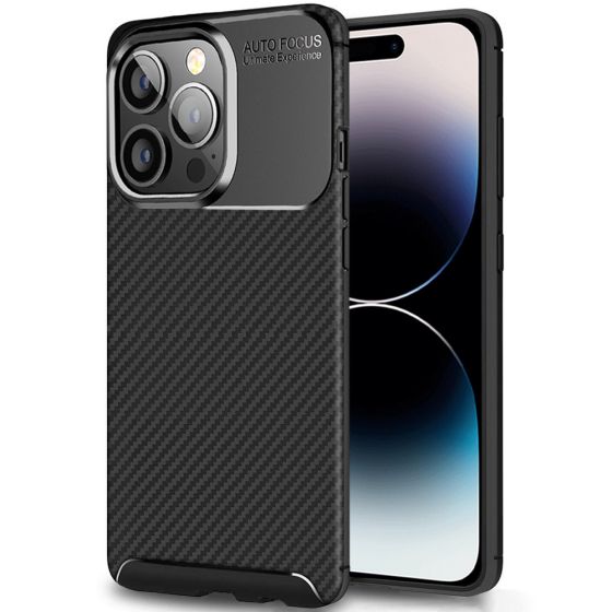 Handyhülle für Apple iPhone 14 Pro Carbon Case Schwarz