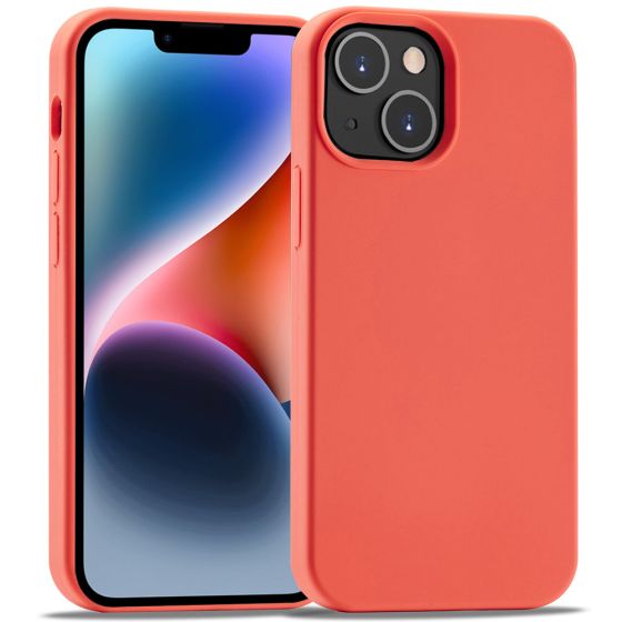 Silikon Handyhülle für Apple iPhone 14 Case Korallenrot